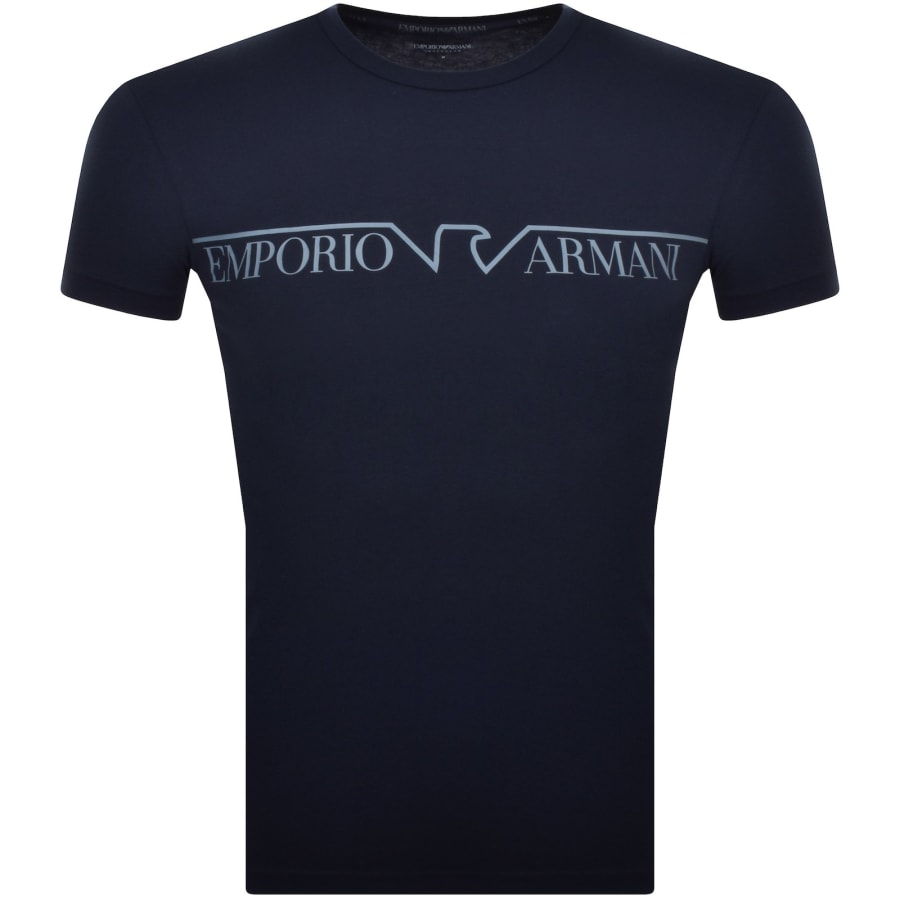 Emporio Armani Short Sleeve Logo T Shirt Navy Mainline Menswear Denmark